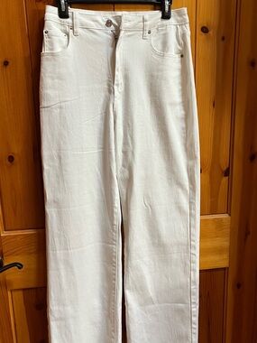 White Straight-Leg Jeans